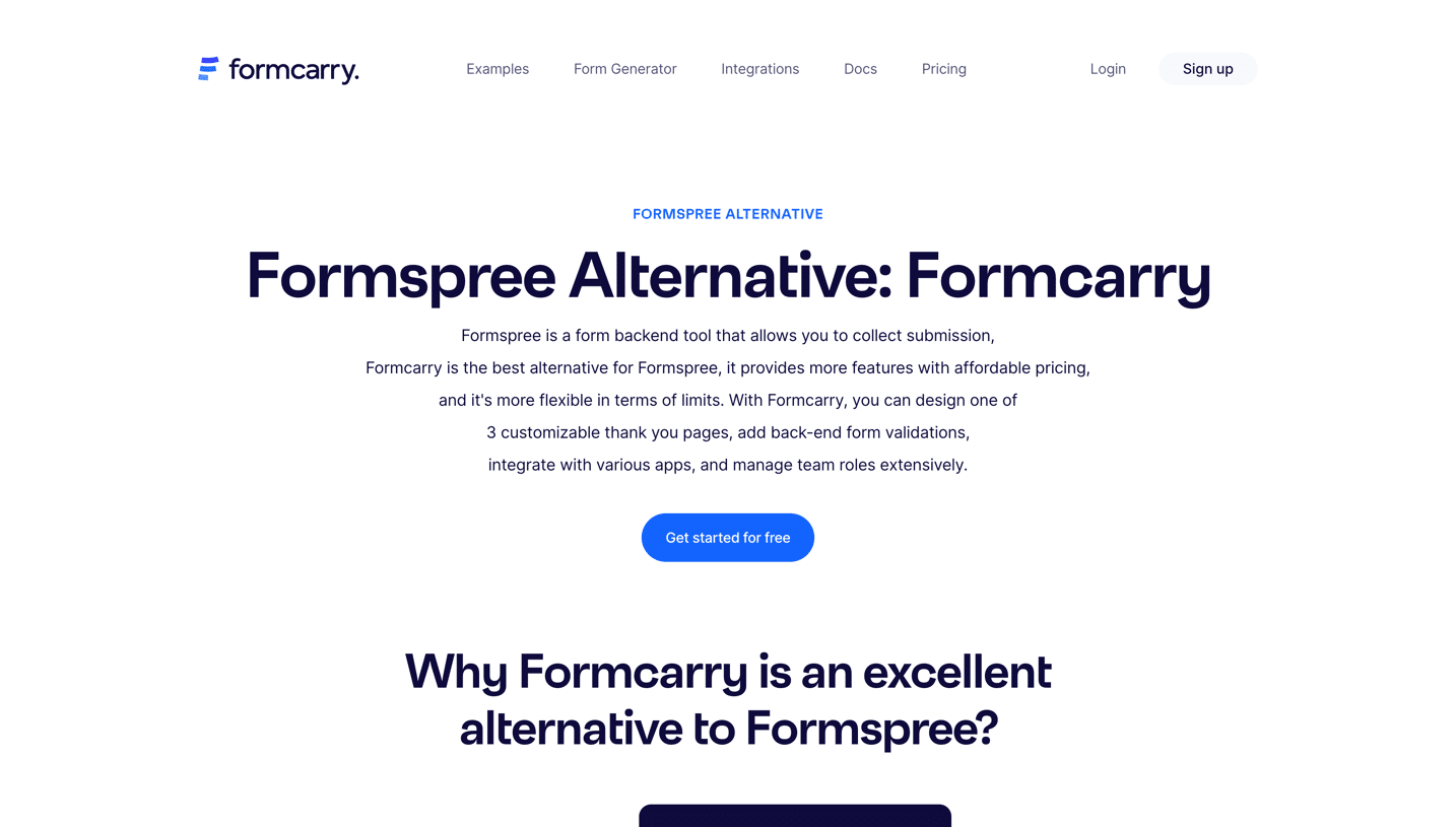 Formcarry Comparison Page