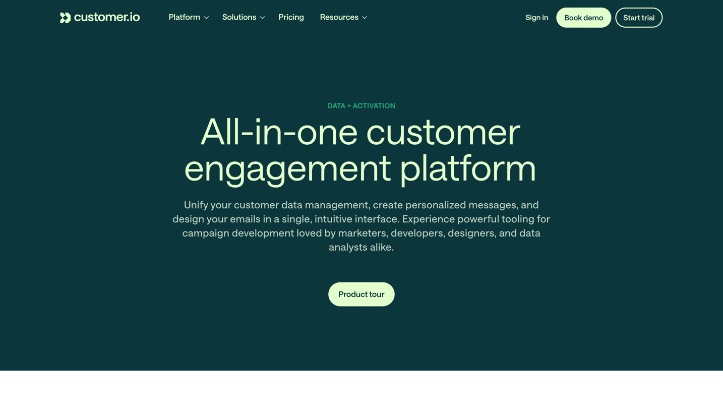 Customer.io Features Page